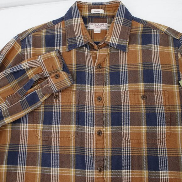 Wallace & Barnes Shirt Mens Medium flannel Cotton Button Up Long Sleeve Plaid - Picture 1 of 12